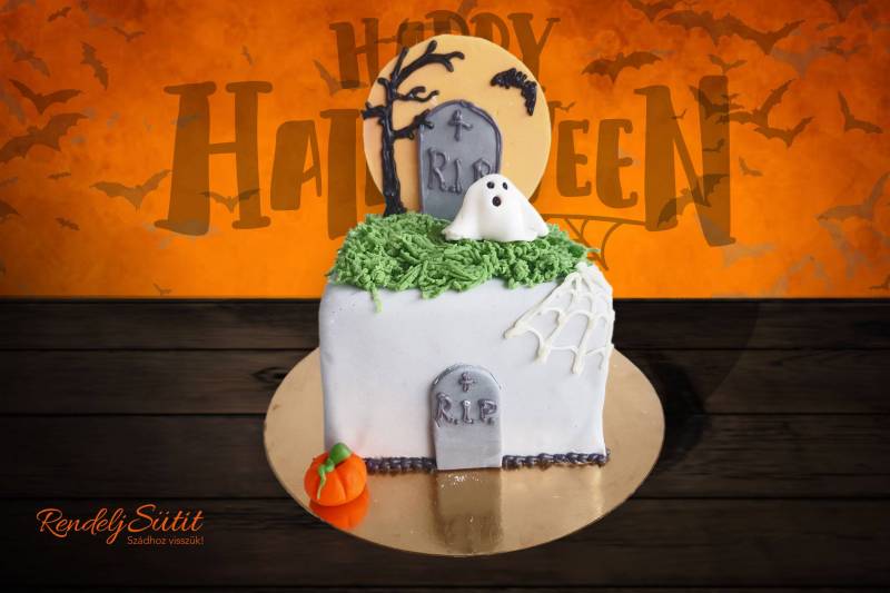 Halloween RIP szellem torta 10 szeletes formatorta - Rendeljsutit.hu