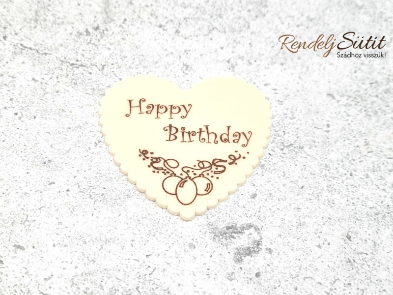 Happy birthday szív alakú tábla