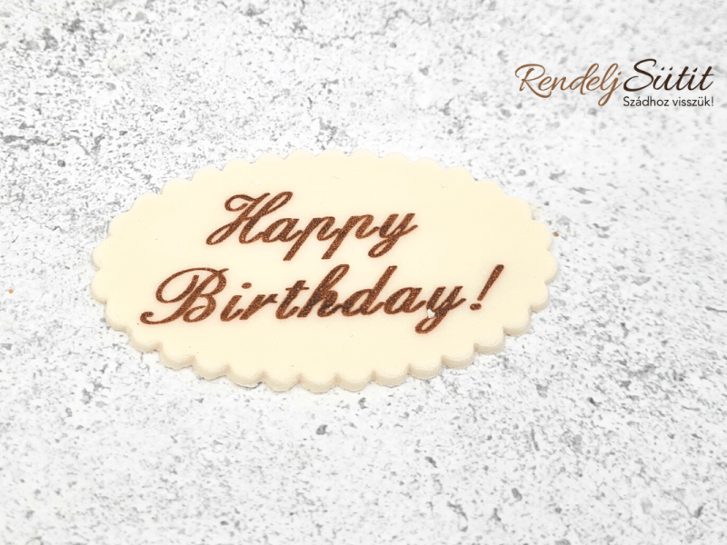 Happy birthday tábla ovális