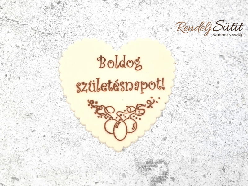 Boldog születésnapot szív alakú tábla lufis